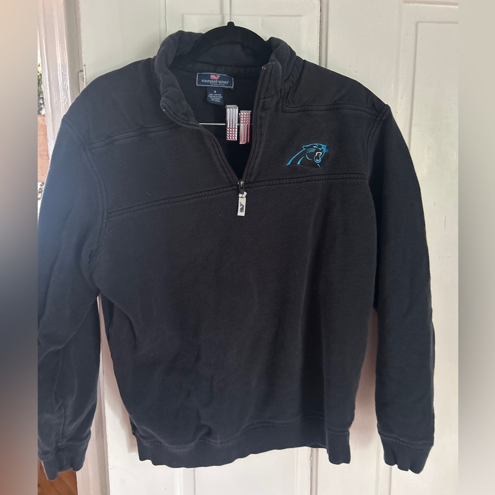 Vineyard vines Carolina panthers Black Quarter-Zip Pullover